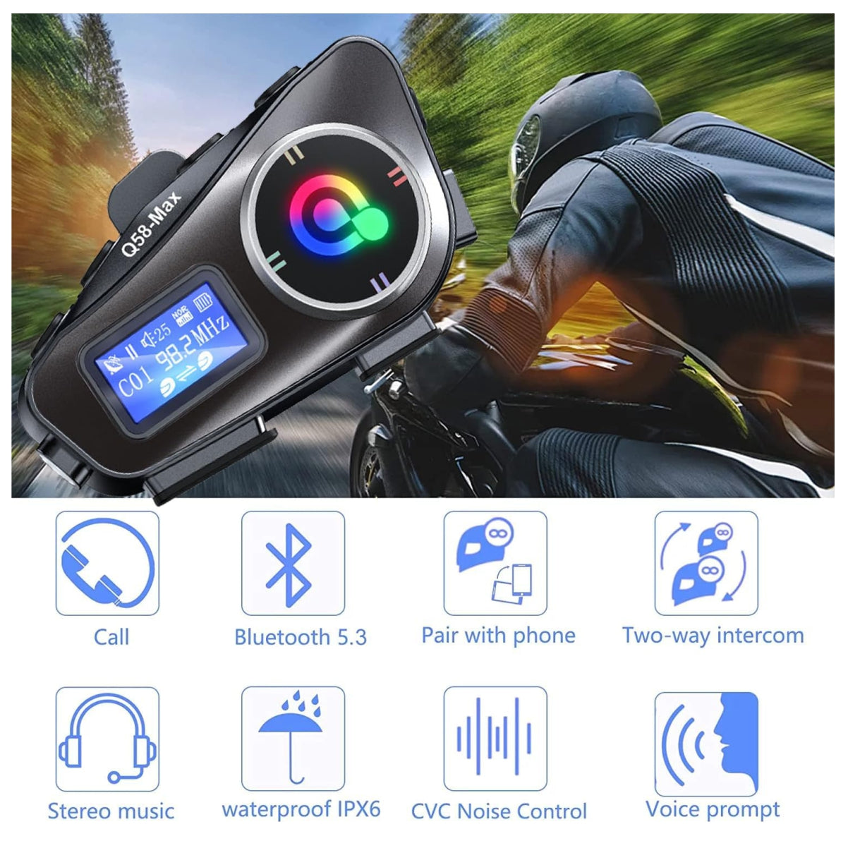 INTERCOMUNICARDOR Q58 MAX- COMBO 2 UNIDADES.